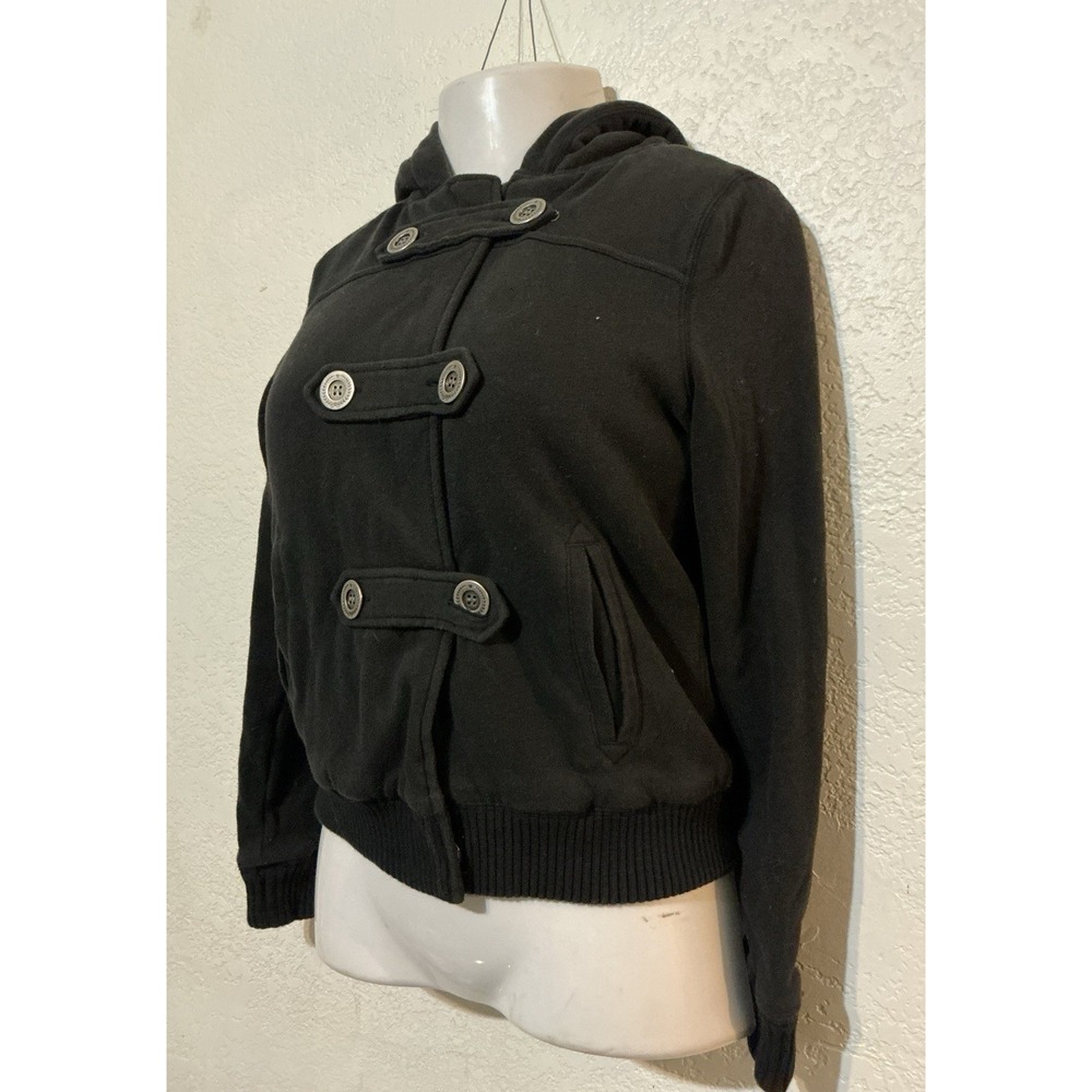 Victoria's Secret PINK Hoodie S Sherpa Lined Y2K Sequin Dog Logo Black Jacket - Picture 2 of 7